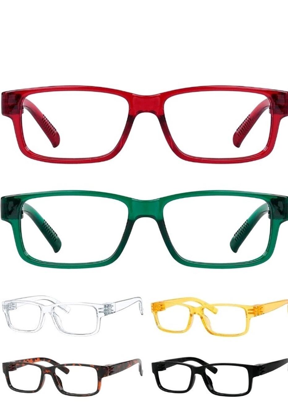 BFOCO Reading Glasses Metalless Screwless Spring Hinges for Men 6 PC +1.75 s9